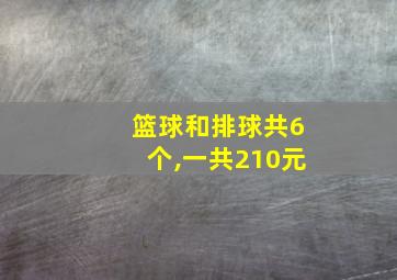 篮球和排球共6个,一共210元