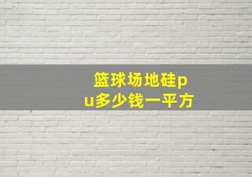 篮球场地硅pu多少钱一平方