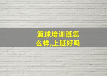 篮球培训班怎么样,上班好吗