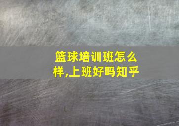 篮球培训班怎么样,上班好吗知乎