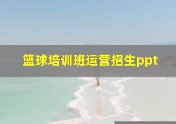 篮球培训班运营招生ppt