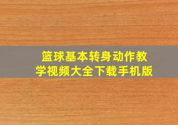 篮球基本转身动作教学视频大全下载手机版