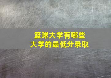 篮球大学有哪些大学的最低分录取