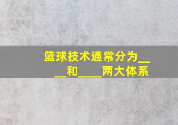 篮球技术通常分为____和____两大体系