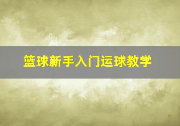 篮球新手入门运球教学