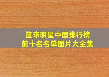 篮球明星中国排行榜前十名名单图片大全集