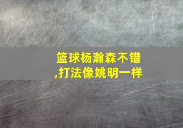 篮球杨瀚森不错,打法像姚明一样