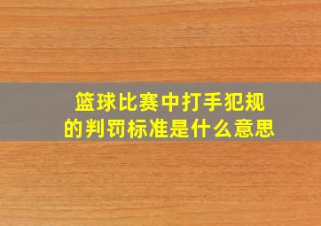 篮球比赛中打手犯规的判罚标准是什么意思