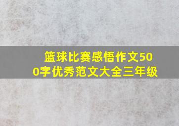 篮球比赛感悟作文500字优秀范文大全三年级