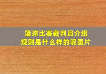 篮球比赛裁判员介绍规则是什么样的呢图片