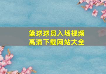 篮球球员入场视频高清下载网站大全