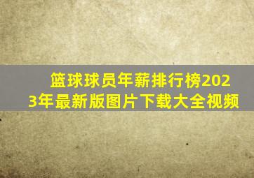 篮球球员年薪排行榜2023年最新版图片下载大全视频