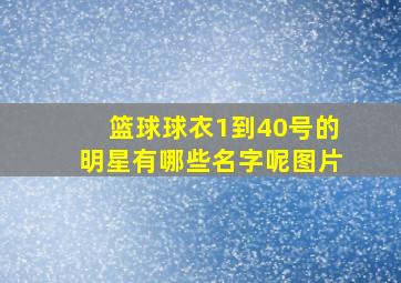 篮球球衣1到40号的明星有哪些名字呢图片