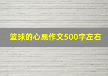 篮球的心愿作文500字左右