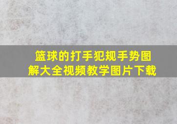 篮球的打手犯规手势图解大全视频教学图片下载