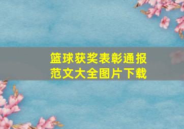 篮球获奖表彰通报范文大全图片下载