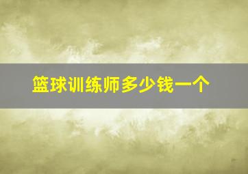 篮球训练师多少钱一个