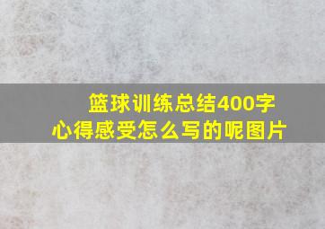 篮球训练总结400字心得感受怎么写的呢图片