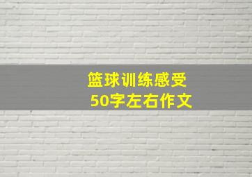 篮球训练感受50字左右作文