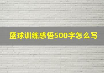 篮球训练感悟500字怎么写