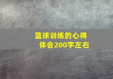 篮球训练的心得体会200字左右