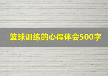 篮球训练的心得体会500字