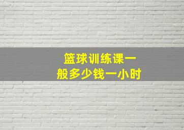 篮球训练课一般多少钱一小时