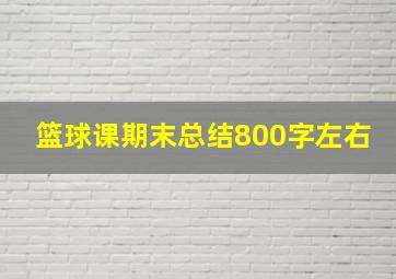 篮球课期末总结800字左右