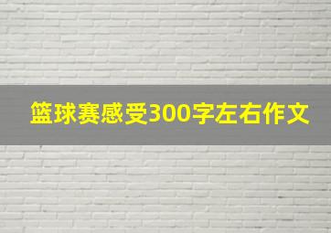 篮球赛感受300字左右作文