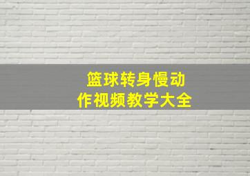 篮球转身慢动作视频教学大全