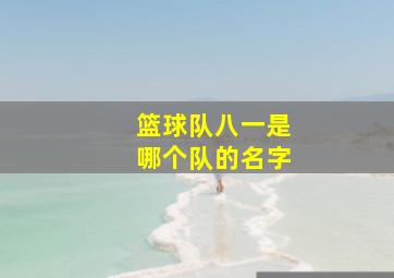 篮球队八一是哪个队的名字