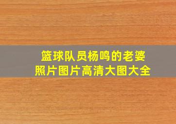 篮球队员杨鸣的老婆照片图片高清大图大全