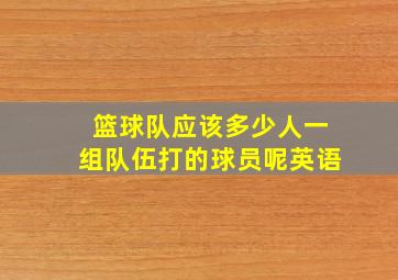 篮球队应该多少人一组队伍打的球员呢英语