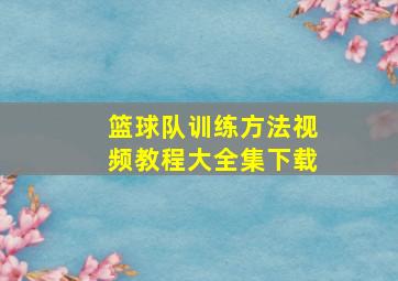 篮球队训练方法视频教程大全集下载