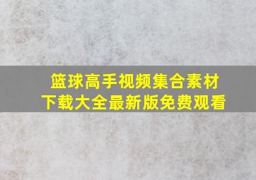 篮球高手视频集合素材下载大全最新版免费观看