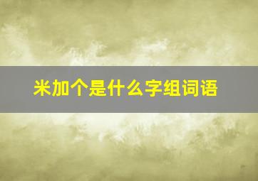 米加个是什么字组词语