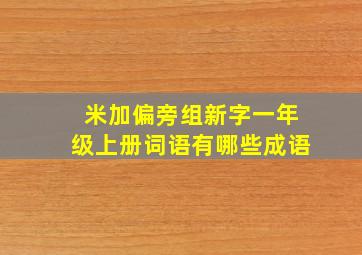 米加偏旁组新字一年级上册词语有哪些成语