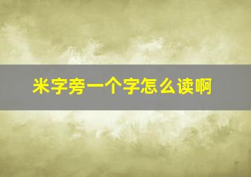 米字旁一个字怎么读啊