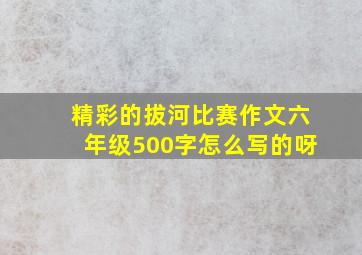 精彩的拔河比赛作文六年级500字怎么写的呀