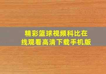 精彩篮球视频科比在线观看高清下载手机版