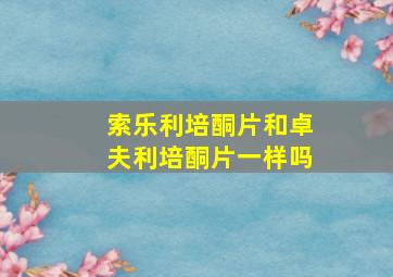 索乐利培酮片和卓夫利培酮片一样吗