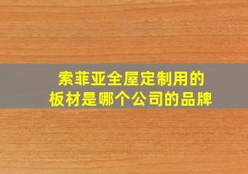 索菲亚全屋定制用的板材是哪个公司的品牌