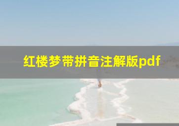 红楼梦带拼音注解版pdf