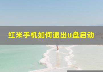 红米手机如何退出u盘启动