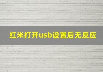 红米打开usb设置后无反应