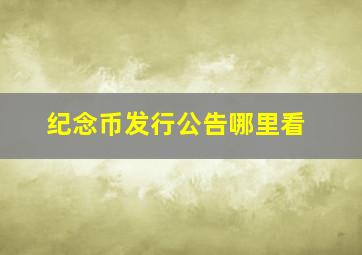 纪念币发行公告哪里看