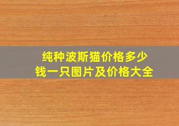 纯种波斯猫价格多少钱一只图片及价格大全