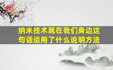 纳米技术就在我们身边这句话运用了什么说明方法