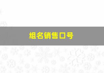 组名销售口号