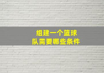 组建一个篮球队需要哪些条件